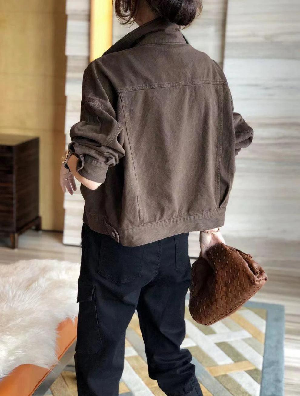 Women’s fashion short jackets for women spring autumn denim top streetwear