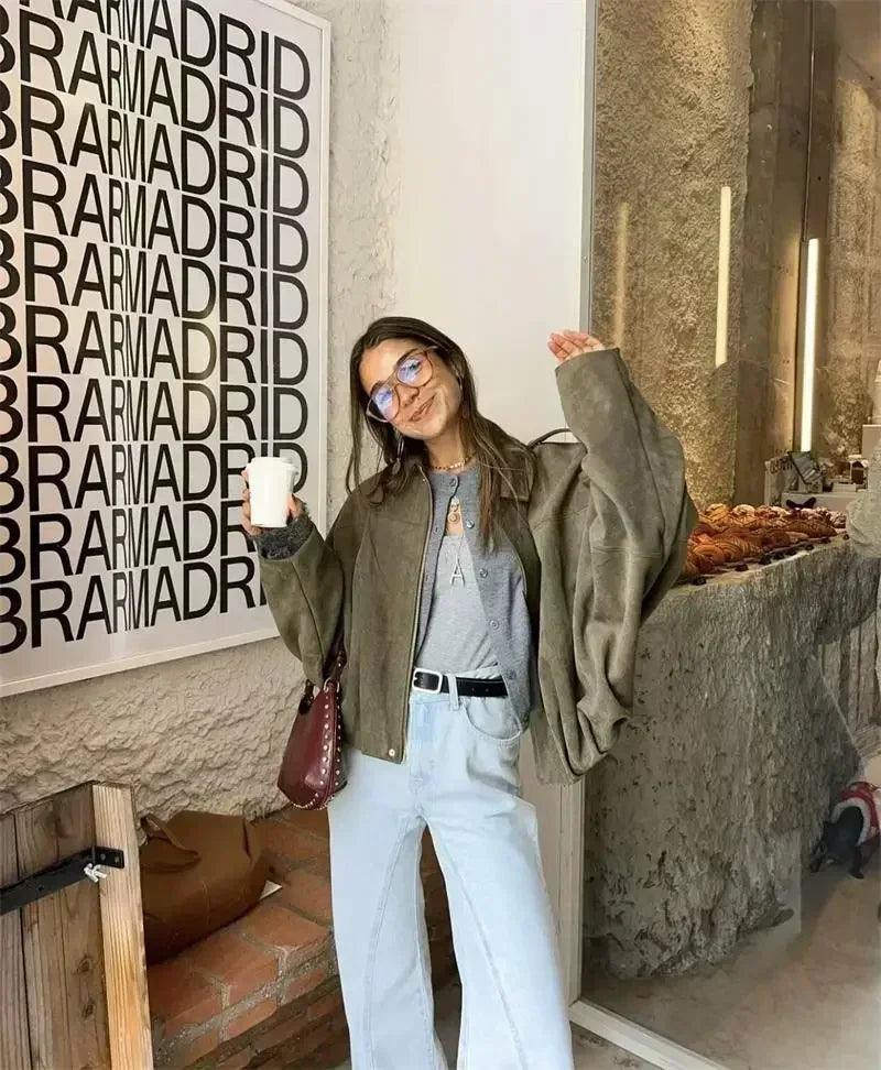 Women’s jackets spring chic elegant outerwear loose warm coat youth fashion