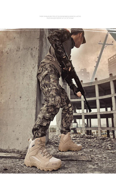 Outdoor Training Combat Boots Men Safety Comfortable Breathable Men's Ankle Boots Tactical Waterproof Climbing Boots Hiking Shoe