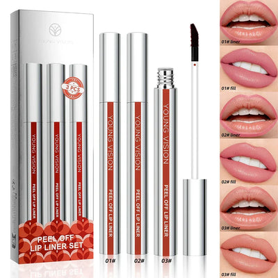 3PCS/SET Peel-Off Lip Color Long-Lasting – Moisturizing Tint That Leaves a Beautiful Stain, No Need for Touch-Ups, Apply Evenly