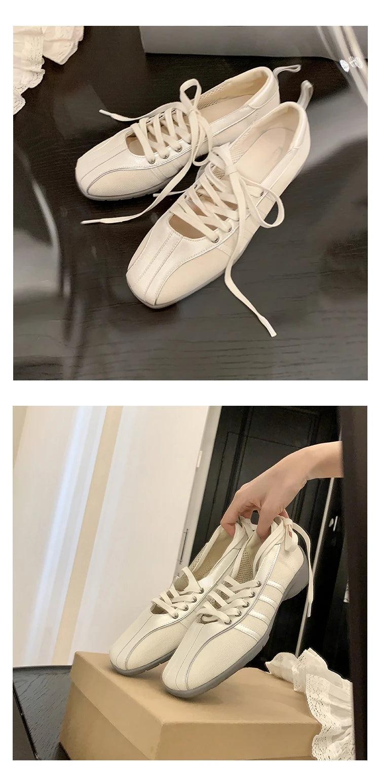 Vintage women’s ballet flats training shoes walking sports