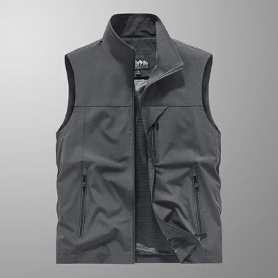Summer Vest Men's Work Vest Large Size Golf Sleeveless Jacket Tactical windbreaker Hunting Camping Fishing waterproof Coat Parka