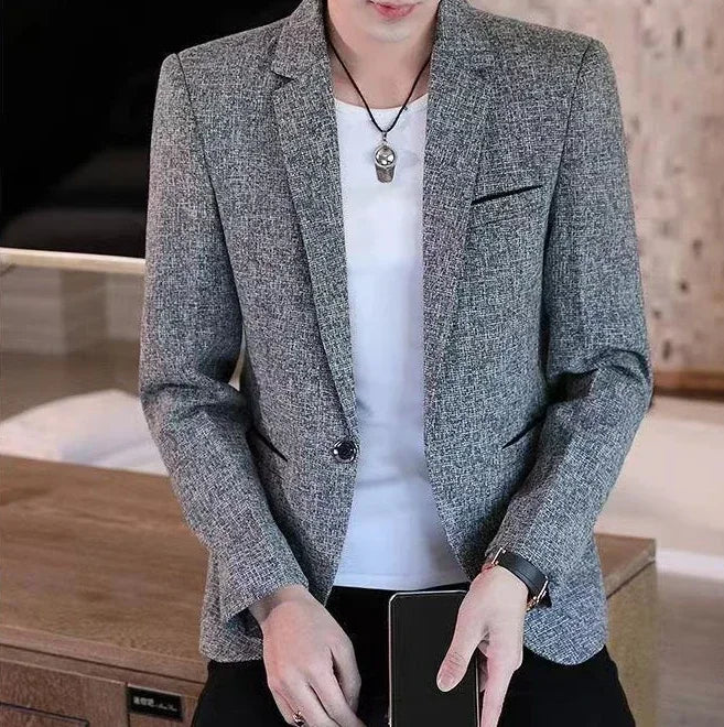 Plaid Male Blazer Brown Men's Suit Jackets Single Breasted Coat Fashion 2024 Fashionable High Quality Classic Luxury Designer