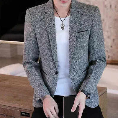 Plaid Male Blazer Brown Men's Suit Jackets Single Breasted Coat Fashion 2024 Fashionable High Quality Classic Luxury Designer