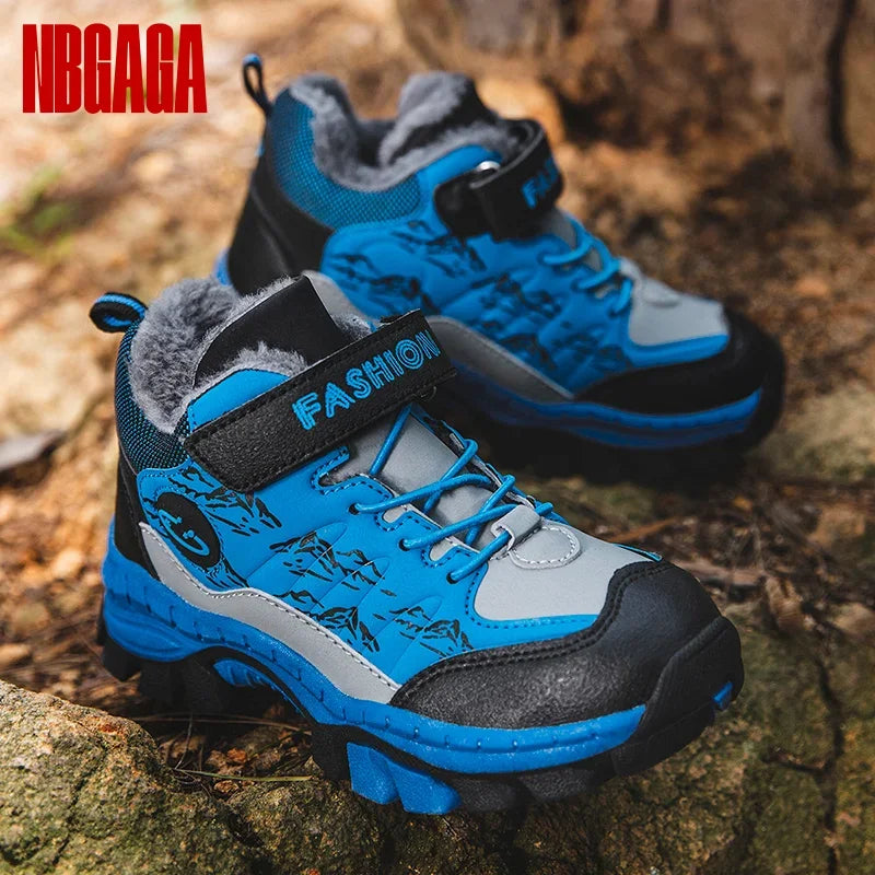 Winter Children's Casual Snow Ankle Boots Non-slip Outdoor Mountain Climbing Shoes Fashion Kids Waterproof Warm Sneakers