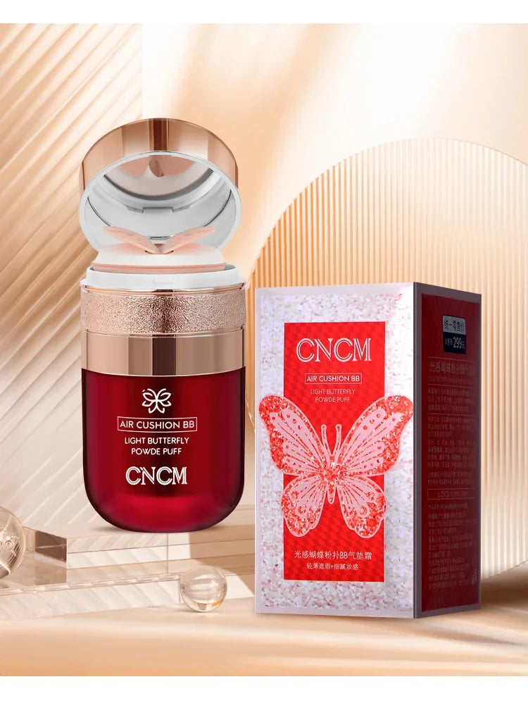 Air Cushion BB Cream Butterfly Powder Puff Moisturizing Foundation Concealer Whitening Oil-control Waterproof Makeup Cosmetics