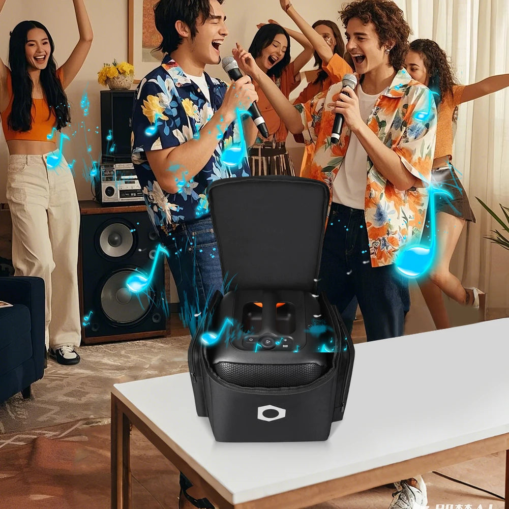 Speaker Carry Case with Microphone Pockets Portable Protective Case Large Capacity Padded Storage Bags for JBL PartyBox Encore 2