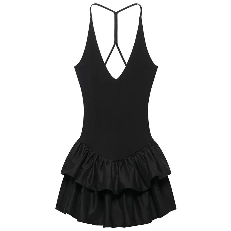 Halter Pink Dresses Chic v Neck For Women