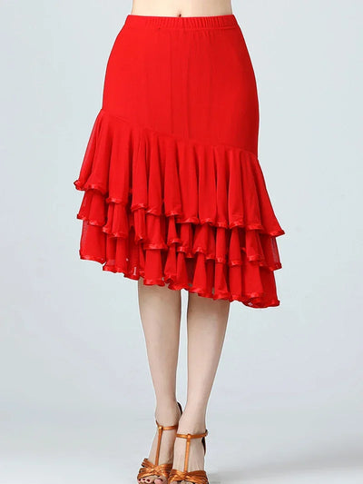 Adult Women Modern Dance Dress Social Dancewear Short Sleeve Mesh Fairy Top Large Swing Skirt Performance Dancing Costume