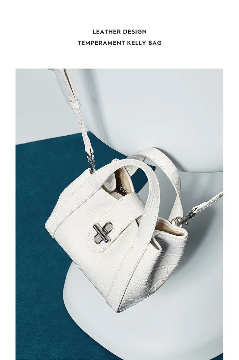 New 2025 Women Split Leather Tote Bag Designer Bucket Bags Handbag Female Shoulder Composite Bag Crossbody Shopping Bag