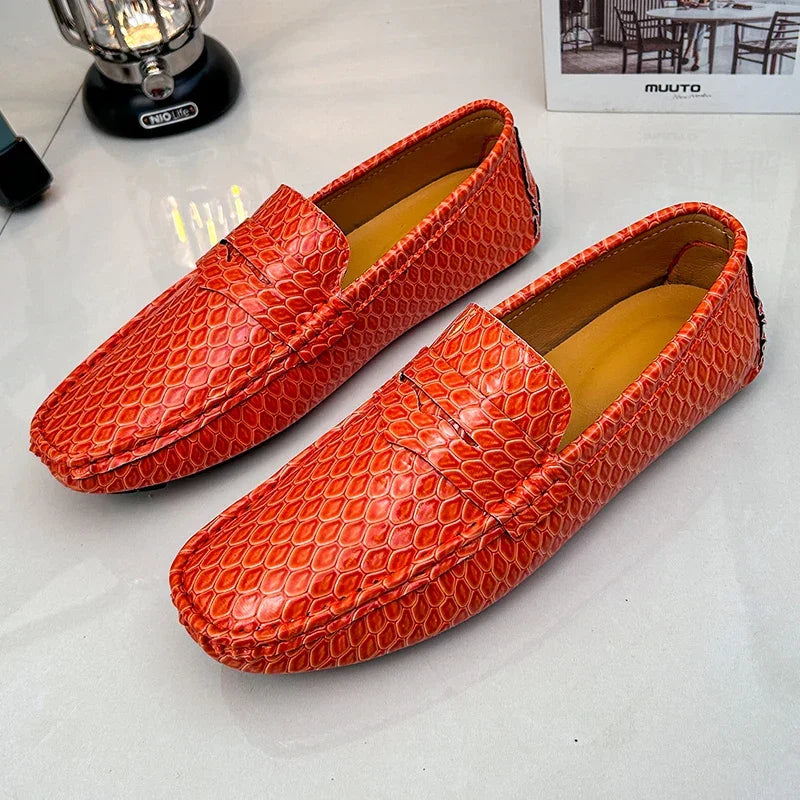 New Loafers Men Handmade Leather Dress Shoes Man Driving Flats Slip on Luxury Comfy Moccasins Black Party Shoes for Men