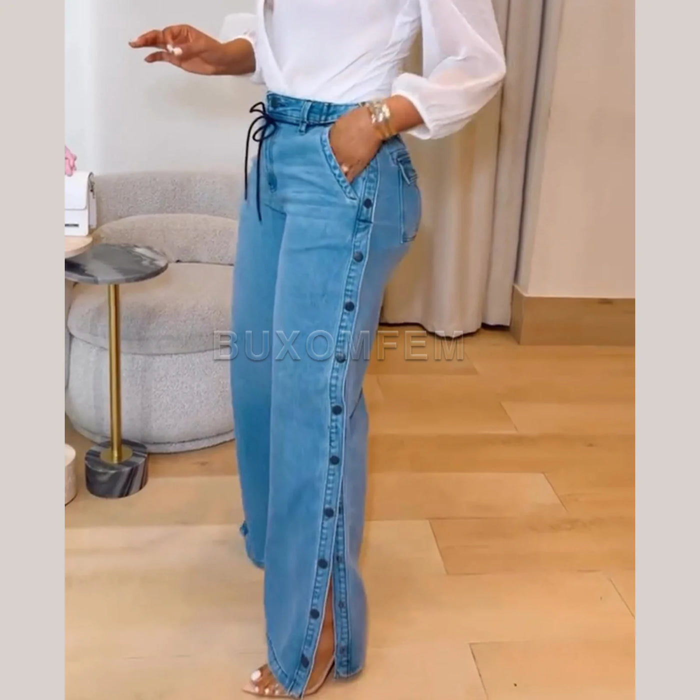 Women's Wide Leg Pants New High Waist Trousers Y2k Streetwear Baggy Pants for Large Sizes Women's 2025 Multi-Pocket Cargo Jeans