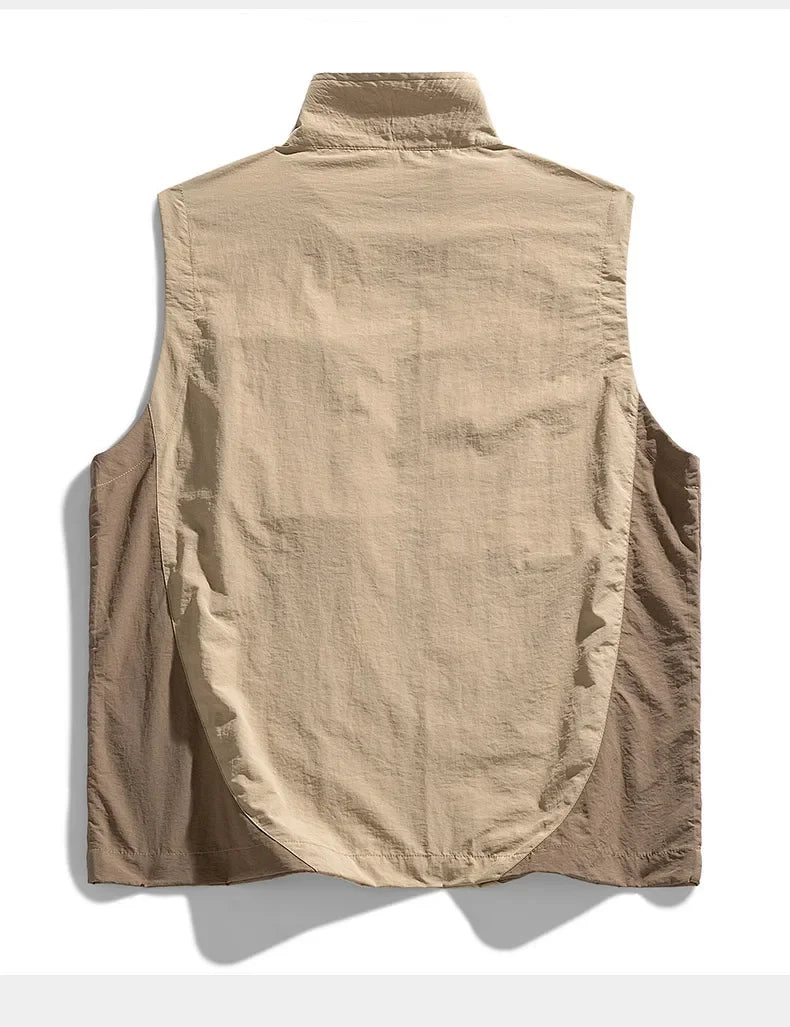 Men's vest for spring and summer new outerwear for camping hiking outdoor charging fashionable trend simple and high-end vest