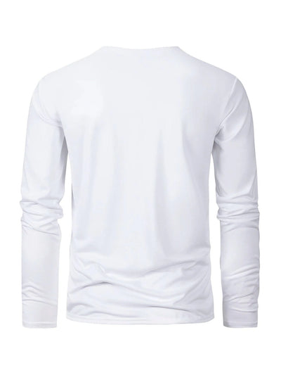 Men's Casual Round Neck Moisture Wicking Long Sleeve T Shirts | Tees Male | Tops | Sports | Comfortable Men's Wear