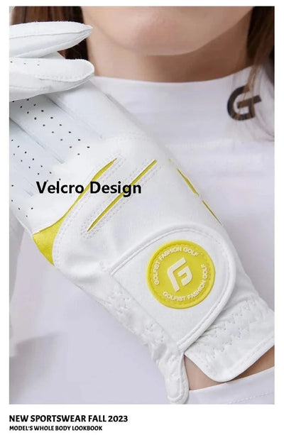 Golfist 1 Pair Golf Gloves For Women Left Hand Right Hand Gloves Ladies Breathable Soft Leather Mittens Anti Slip Sports Aids