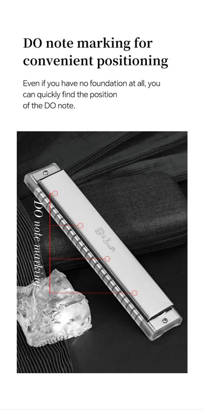 JDR Polyphonic Harmonica 24 Holes Professional Tremolo Mouth Organ T2406S Harmonica For Adults, Professionals and Students