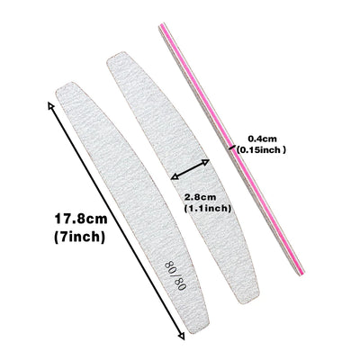 Nail File 80 to 240 Professional Tools Emery for Manicure Lime 240 Sandpaper Gel Polishing Files for Nails Buffers Set Polisher