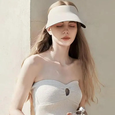 Summer Sunscreen Sun Hat For Women UV Protection Running Sports Empty Top Hat Light Foldable Sun Shade For Ladies