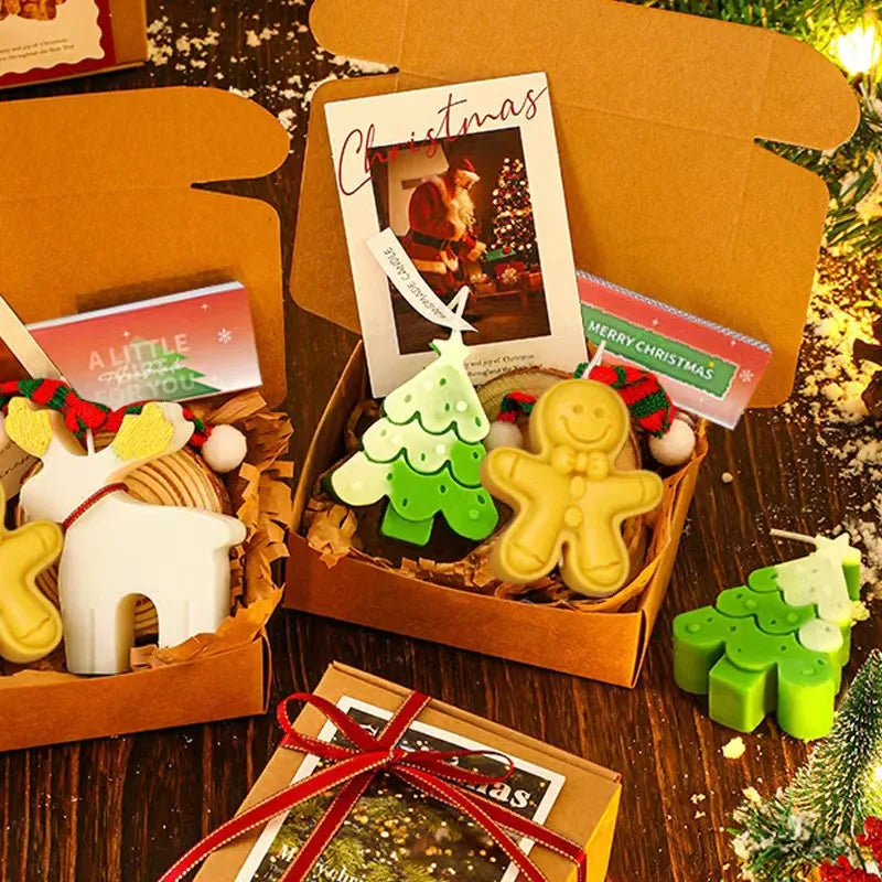 Christmas Gift for Friends Practical Deer Aromatherapy Candle Set Gift Box with Handheld Gifts Christmas Gift Ornament