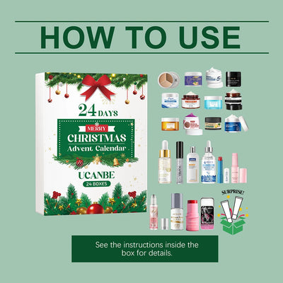 Christmas Beauty Advents Calendar Skincare Set 24 Days Luxurious Makeup Present Surprises For Holiday Birthday Present