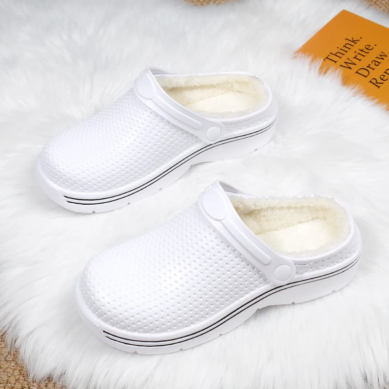 Men Slippers Winter Plush Warm Furry Slipper Couples Shoes Indoor Home Cotton Shoes Casual Flip-flops Slides Women's Slippers