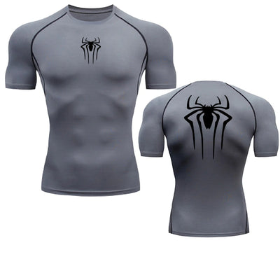 Printed Men's Athletic Compression Shirts Athletic Quick Dry Breathable Rash Guard Athletic Tight Workout Tops Summer Men