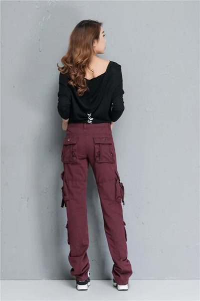 Women Cargo Pants Camouflage Overalls