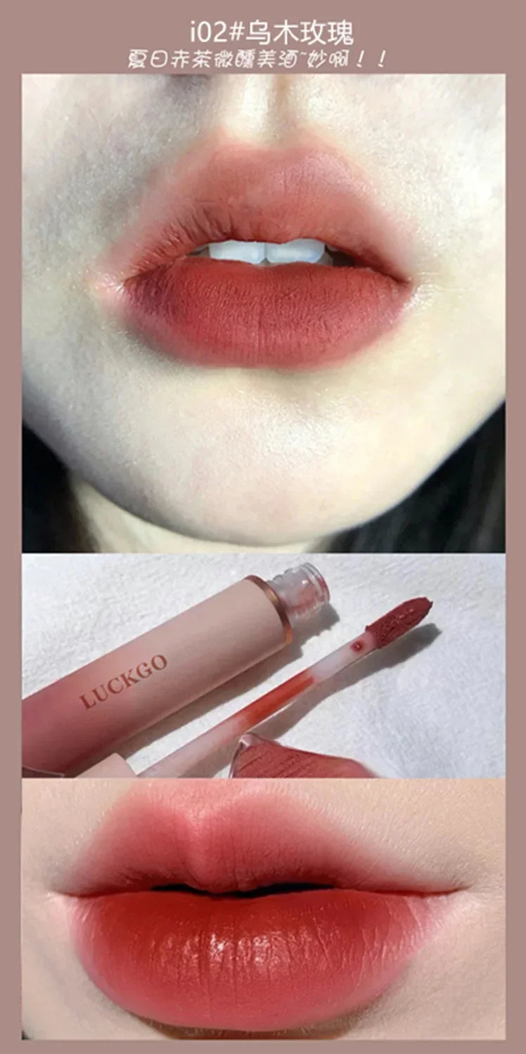 Velvet Matte Lipstick Cream Sexy Red Lip Tint Moisturizing Long Lasting Lip Gloss Waterproof Makeup Korean Cosmetics 6 Color