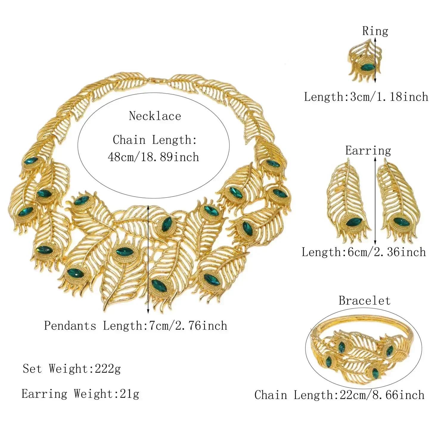 Luxury woman long necklace unique design italian wedding party earrings bracelets gold plated jewelry accessories high