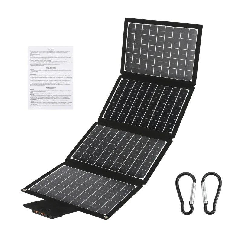 Foldable Solar Panel - Portable Plate Charger USB Full Time Power Solars Panels for Phone PowerBank Mobile Emergency Supply