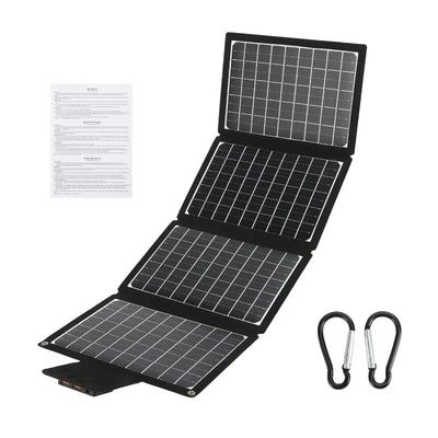 Foldable Solar Panel - Portable Plate Charger USB Full Time Power Solars Panels for Phone PowerBank Mobile Emergency Supply