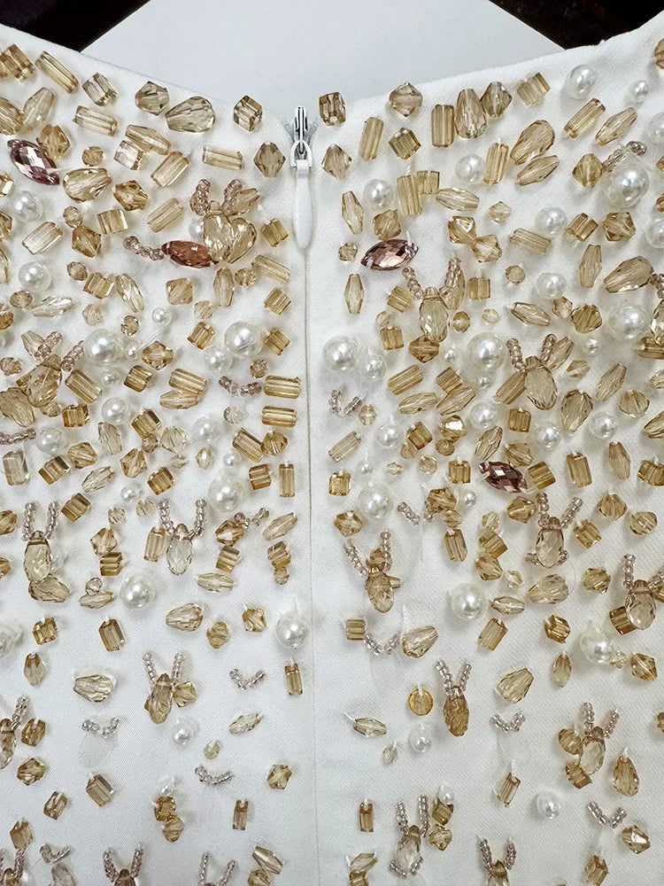 HIGH STREET Newest Fashion 2025 Designer Maxi Dresses Women's Formal Long Sleeve Luxurious Beaded Long Maxi Dress