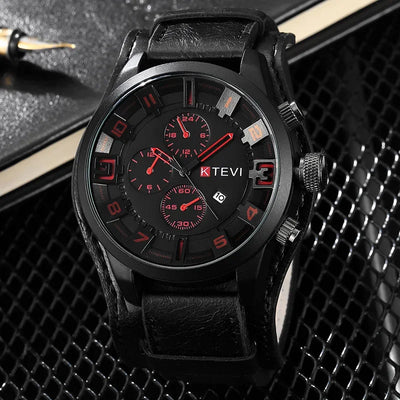 Original Men's Watches High-End Luxury Man Watch Leather Strap Date Business Quartz Watch Big Dial Military Tactical Wristwatch
