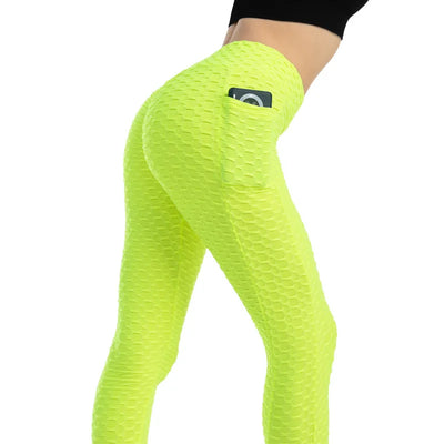 Women Fashion Pocket Bubble Lift Leggings