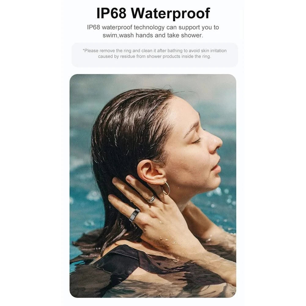 R02 Smart Ring Military Grade Titanium IP68 & 3ATM Waterproof Sleep Heart Rate Health Monitoring Multi-sport Modes Tracker Ring