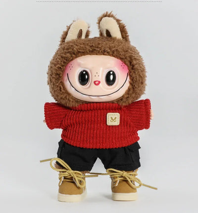 Labubu 17cm  Shoes Fashion labubu Canvas Shoes Clothes Cartoon Baby Canvas Leather Shoes Doll Universal Clothing Accessories