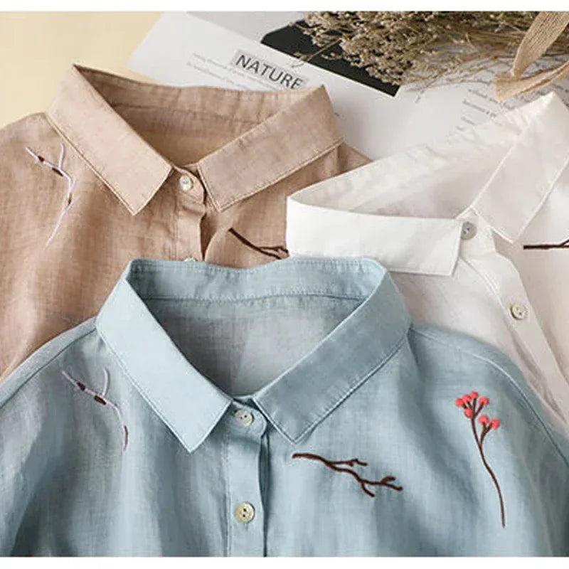 Seven Point Cotton Linen Top For Women