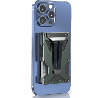 Mag Safe Wallet Money Clip, 2 in 1 Air Tag Holder and Money Clip, [With1 Magnetic Sheets], for Magnetic and Non-Magnetic Phones