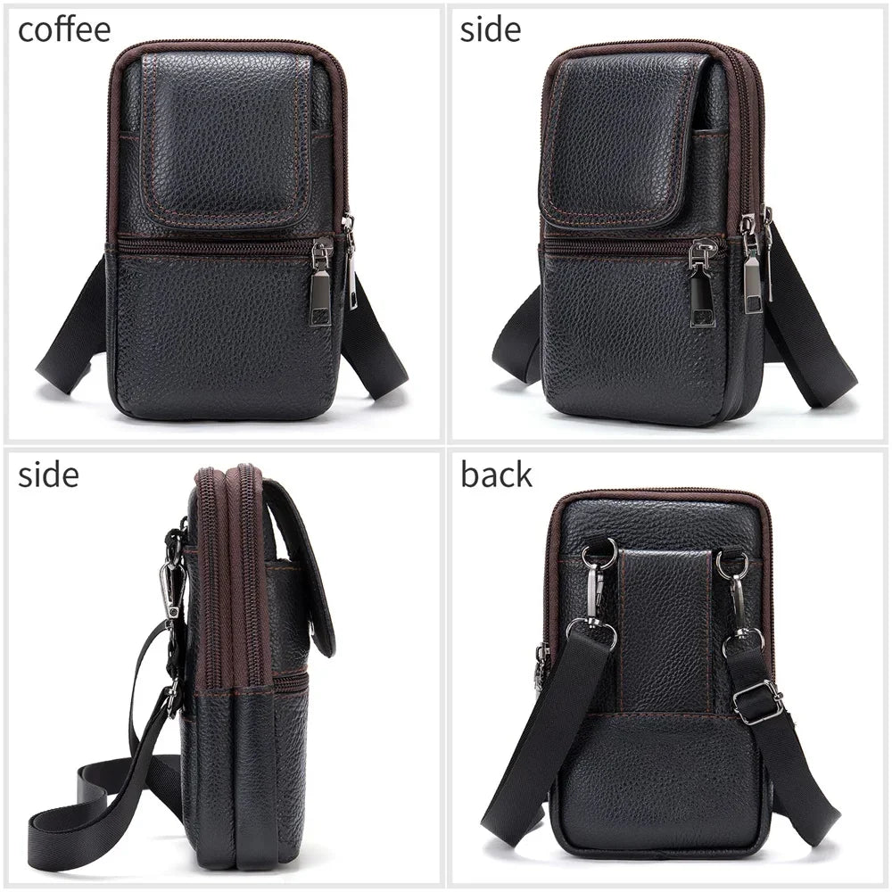 Shoulder Bag for Men Black Phone Bags Small Belt Bags Men Waist Pack Casual Messenger Bags