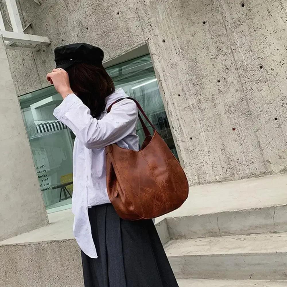 Women’s handbags vintage luxury leather shoulder bag designers large modern fashion brand female