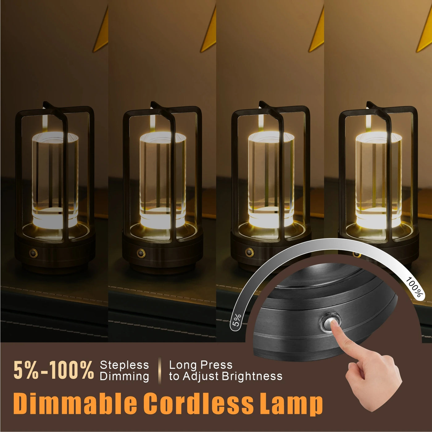 Lantern/lantern Modern Design USB LED Table Lamp Touch Switch Night Light With Rechargeable Battery for Restaurant Hotel Use
