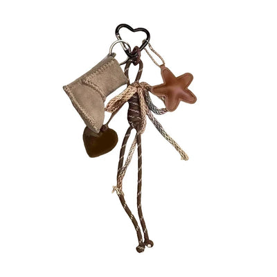 Winter Theme Bag Charm Keychain Pendant,Plush Snow Boots/Gloves Shape,Purse/Handbag Hanging Decoration,Keyring DIY Accessories