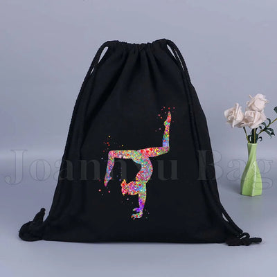 Tumbling Gymnastics Girl Gymnast Women Rhythmic Balance Beam Aerial Yoga Drawstring Backpack Sackpack String Bag String Bags