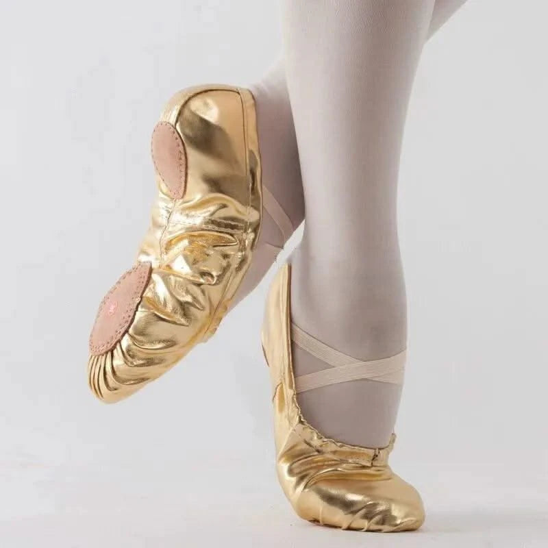 Girls Ballet Shoes Gold Silver Soft Sole Ballet Dance Slippers Children Practise Ballerina Shoes Woman Gymnastics