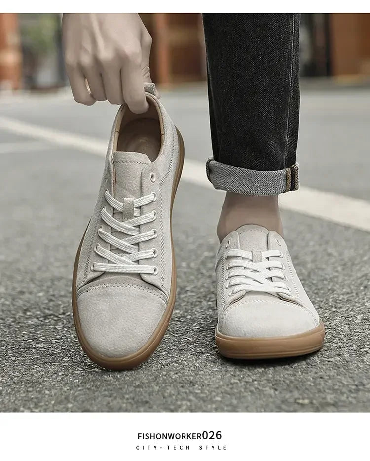 Summer New Fashion Casual Leather Shoes Lace-up Comfortable Men's Oxford Shoes Outdoor Soft Dress Shoes Non-slip Sports Shoes