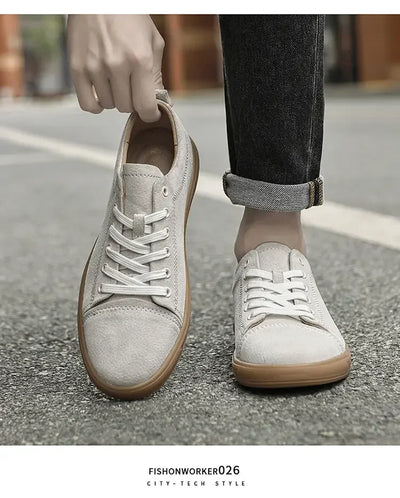 Summer New Fashion Casual Leather Shoes Lace-up Comfortable Men's Oxford Shoes Outdoor Soft Dress Shoes Non-slip Sports Shoes