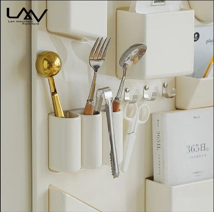 Home living room kitchen decor plastic wall mount storage rack wall mounted storage shelf rack for bedroom decoration