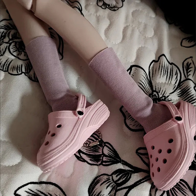 New 38cm Labubu Cute Hole Shoes Fashionable Canvas Shoes Labubu Clothes Summer Macaron Series Sandals 1/3 Bjd Shoes