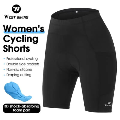 WEST BIKING Women's Cycling Shorts with 3D Shock Absorbing Cushion Breathable Quick Drying Underwear for Bicycle Motorcycle
