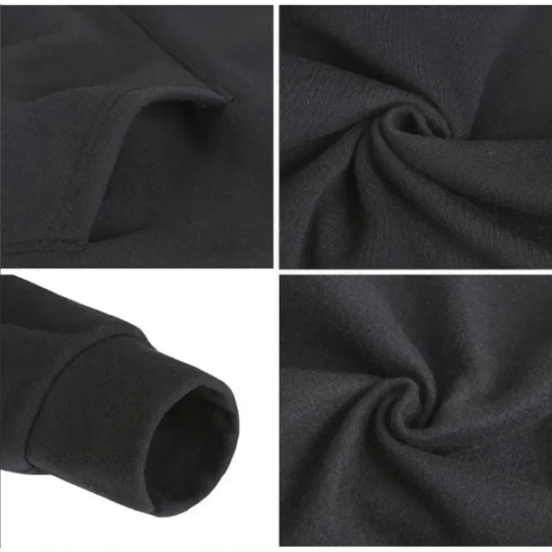 Men's Black Hooded Sweatshirt Street Casual Sportswear Printed with Famous Wrestler's Print CM Return Autumn and Winter Novelty